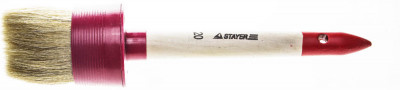 ЗУБР универсал, 65 мм, светлая натуральная щетина, деревянная ручка, все виды лкм, круглая кисть (01501-65)