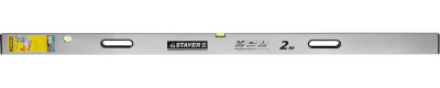 Stayer grand 2 м, точность 1 мм/м, 2 глазка, правило с уровнем и ручками, (10752-2.0)