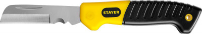 Stayer прямое лезвие, монтерский складной нож, professional (45408)