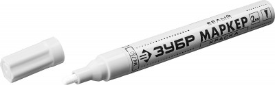 ЗУБР 2 - 4 мм, круглый, белый, маркер-краска, профессионал (06325-8)