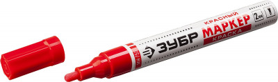 ЗУБР 2 - 4 мм, круглый, красный, маркер-краска, профессионал (06325-3)