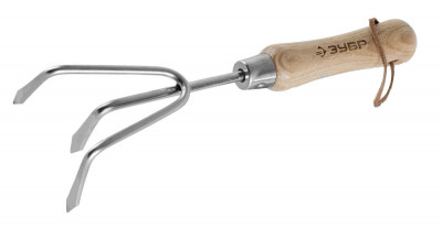 ЗУБР нержавеющая сталь, деревянная ручка, культиватор (4-39466)