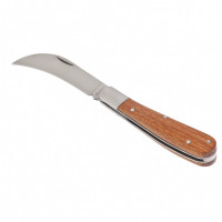 Нож садовый складной, изогнутое лезвие, 170 мм, деревянная рукоятка// palisad