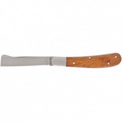 Нож садовый складной, копулировочный, 173 мм, деревянная рукоятка// palisad