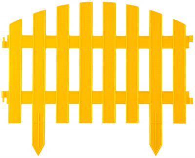 Grinda ар деко, 28 х 300 см, желтый, 7 секций, декоративный забор (422203-y)