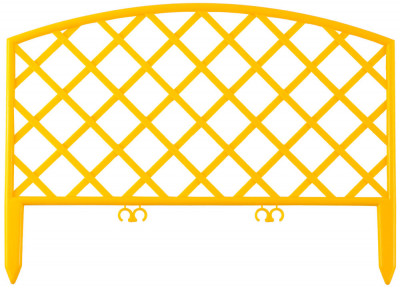 Grinda плетень, 24 х 320 см, желтый, 7 секций, декоративный забор (422207-y)