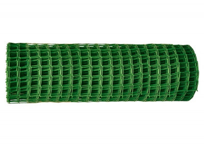 Решетка заборная в рулоне, 1,8х25 м, ячейка 90х100 мм, пластиковая, зеленая// россия