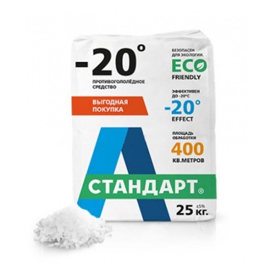 Противогололедный материал а-стандарт -20с (25кг)
