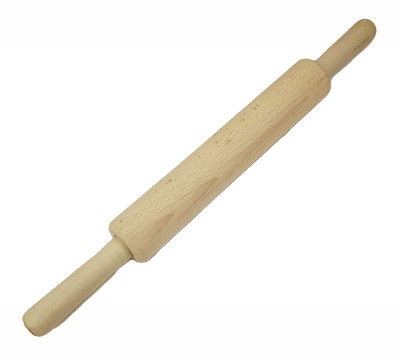 Скалка деревянная (бук) с 2-я вращающ. ручками большая 50см