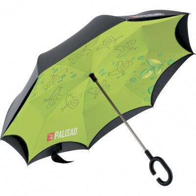 Зонт-трость обратного сложения, эргономичная рукоятка с покрытием soft touch// palisad