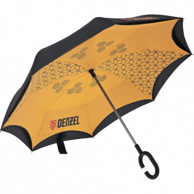 Зонт-трость обратного сложения, эргономичная рукоятка с покрытием soft touch// denzel