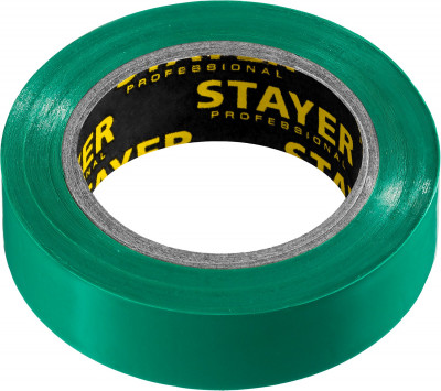 Stayer protect-10 15 мм х 10 м зеленая не поддерживает горение, изоляционная лента ПВХ, professional (12291-g)