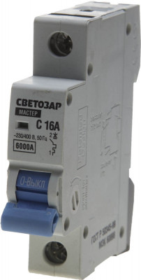 Светозар ва-60, 1p, 16а, c, 6ка, автоматический выключатель (sv-49061-16-c)