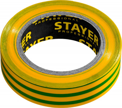 Stayer protect-10 желто-зеленая изолента ПВХ, 10м х 15мм