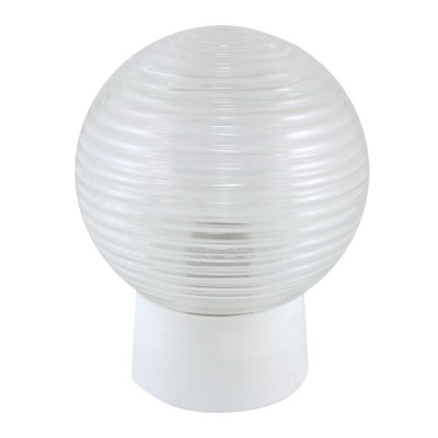 Светильник нбб под e27, 60вт, 230в, шар, прямой, белый пластик+стекло, ip20