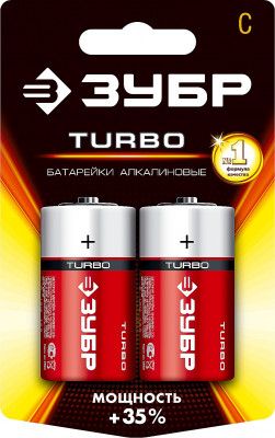 ЗУБР turbo, с х 2, 1.5 в,, алкалиновая батарейка (59215-2c)
