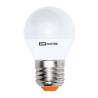 Лампа светодиодная LED e27, шар 45мм, 5вт, 230в, 3000к, матовая, тепл. белый свет