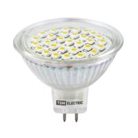 Лампа светодиодная направл.света LED gu5,3 120гр. 3вт, 12в, 3000к, тепл. белый свет mr16