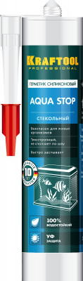 Kraftool aqua stop, 300 мл, черный, стекольный силиконовый герметик (41256-4)