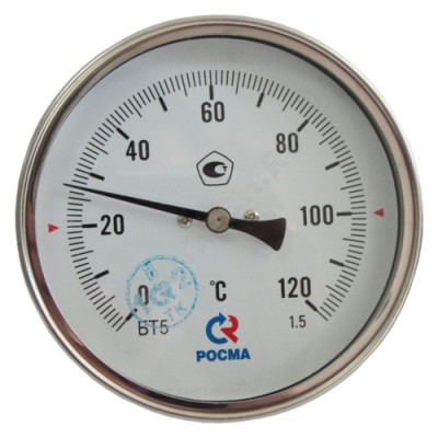 Термометр биметаллич бт-41.211 120c дк80 l=100 осевой g1/2