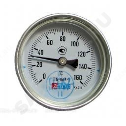 Термометр биметаллич тб80 160c дк80 l=40 осевой метер