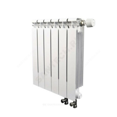 Радиатор биметаллический рбс 500/95 (а14) 6 секций qну=1110 вт с т/клапаном danfoss ниж/п прав ral 9010 (белый) сантехпром