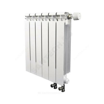 Радиатор биметаллический рбс 300/95 (а14) 12 секций qну=1452 вт с т/клапаном danfoss ниж/п прав ral 9010 (белый) сантехпром