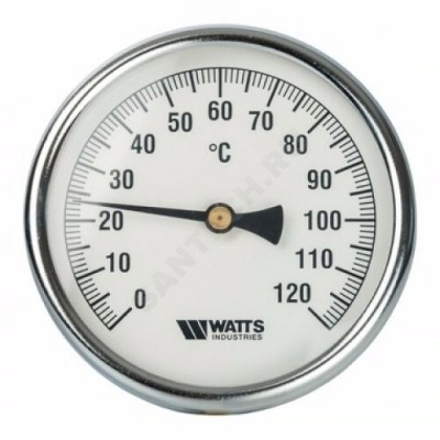Термометр биметаллический осевой дк80 l=50мм g1/2