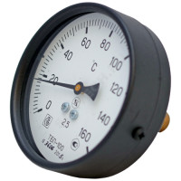 Термометр биметаллический осевой дк100 l=160мм g1/2