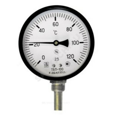 Термометр биметаллический радиальный дк100 l=60мм g1/2
