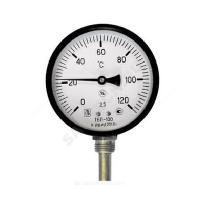 Термометр биметаллический радиальный дк100 l=60мм g1/2