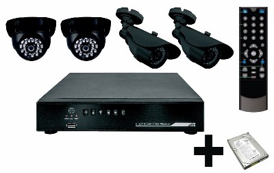 Комплект видеонаблюдения 2 внутр. камеры 2 наружные камеры (с жестким диском) rexant 45-0121