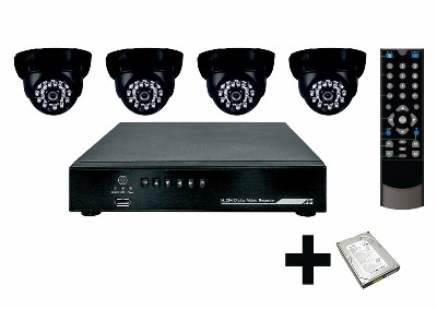 Комплект видеонаблюдения 4 внутр. камеры (с жестким диском 500гб) rexant 45-0117