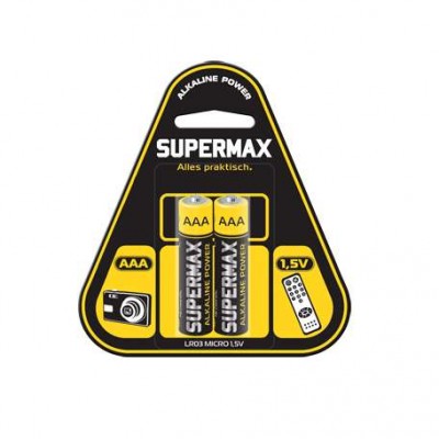 Элемент питания алкалиновый AAA/LR03 (уп.2шт) SuperMax SUPLR032S