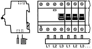 Разводка шинная 3ф PS3/60 Comp(PIN) ABB 2CDL230001R1060