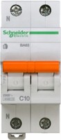 Выключатель автоматический модульный 2п (1P+N) C 10А 4.5кА BA63 Домовой SchE 11212