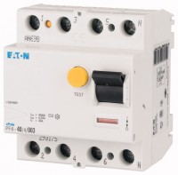 Выключатель дифференциального тока (УЗО) 4п 25а 30ма тип ac 4.5ка pf4 4мод. eaton 293173