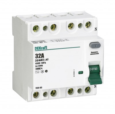 Выключатель дифференциального тока (УЗО) 4п 25А 30мА тип AC 6кА УЗО-03 SchE 14078DEK