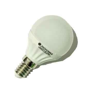 Лампа светодиодная LED 3вт шарик 45мм e14 3000к экономка eco_led3wgl45e1430