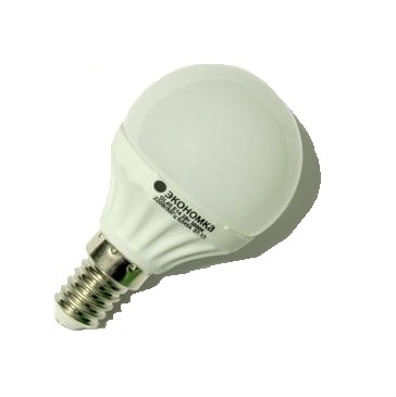 Лампа светодиодная LED 3вт шарик 45мм e14 4500к экономка eco_led3wgl45e1445