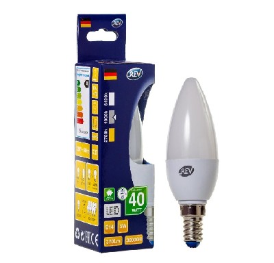 Лампа светодиодная C37 5Вт свеча 4000К бел. E14 420лм 180-240В REV 32272 6