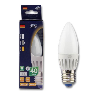 Лампа светодиодная C37 5Вт свеча 4000К бел. E27 420лм 180-240В REV 32274 0