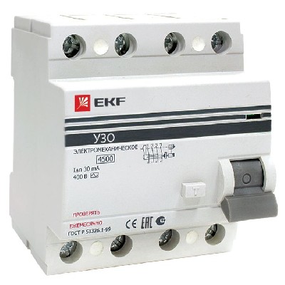 Выключатель дифференциального тока (УЗО) 4п 25А 300мА тип AC ВД-100 (электромех.) PROxima EKF elcb-4-25-300-em-pro