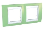 Рамка 2-м Unica Хамелеон горизонт. зел. яблоко/бел. SchE MGU6.004.863