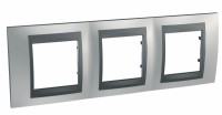 Рамка 3-м Unica Top матов. хром/графит SchE MGU66.006.238