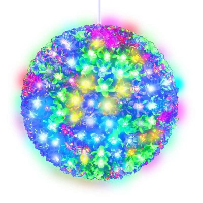 Электрогирлянда светодиодная «шар с цветами сакуры» uld-h2121-200/dta rgb ip20 sakura ball 200led. d21см rgb uniel 09574