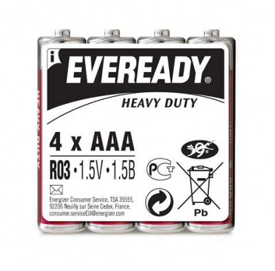 Элемент питания солевой r03 heavy duty (60/1200/57600) (уп.4шт) eveready c0011969