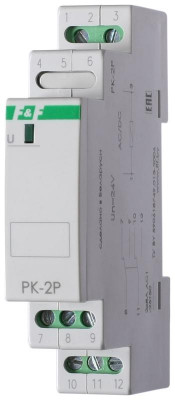 Реле промежуточное PK-2P 12 (монтаж на DIN-рейке 35мм 12В AC/DC 2х8А 2P IP20) F&F EA06.001.006