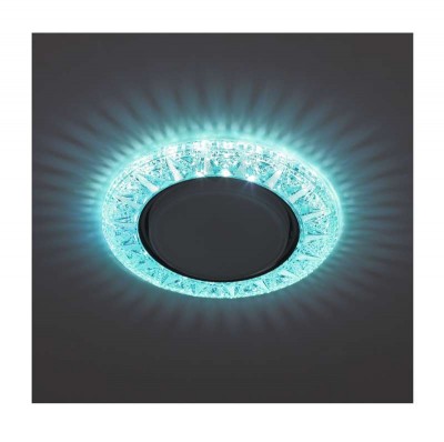 Светильник точечный DK LD22 BL/WH GX53 декор со светодиод. подсветкой голуб. ЭРА Б0029624