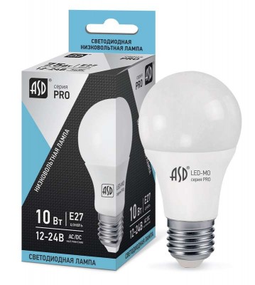 Лампа светодиодная низковольтная LED-mo-12/24в-pro 10вт 12-24в e27 4000к 800лм asd 4690612006970
